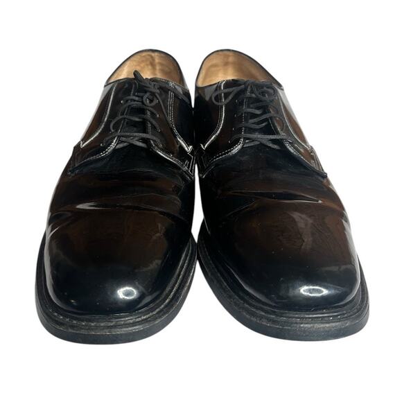 Vtg Weinbrenner Faux Black Patent Mens Lace Up Dress Shoes USA Derby Size 12 D main image 7